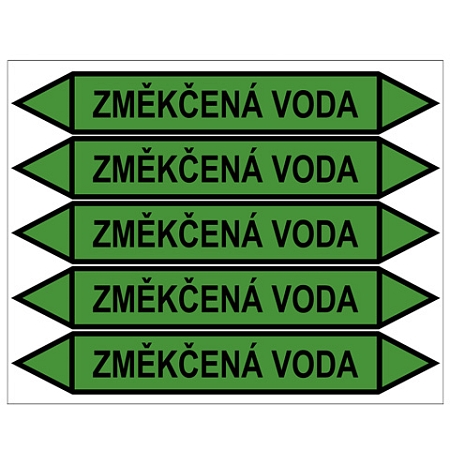 Značení potrubí, změkčená voda